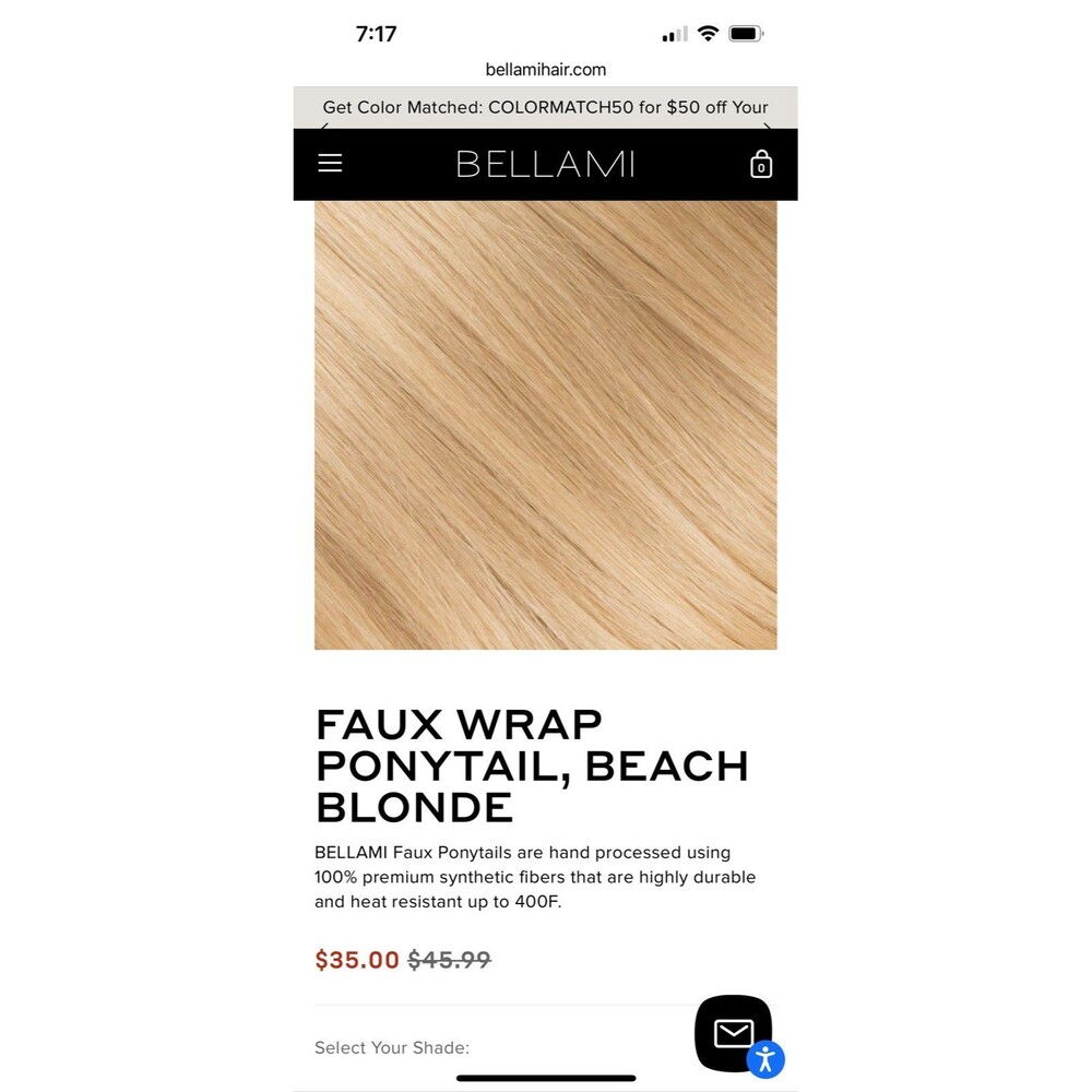 NEW BELLAMI FAUX WRAP PONYTAIL EXTENSION HAIR CLIP IN BEACH BLONDE